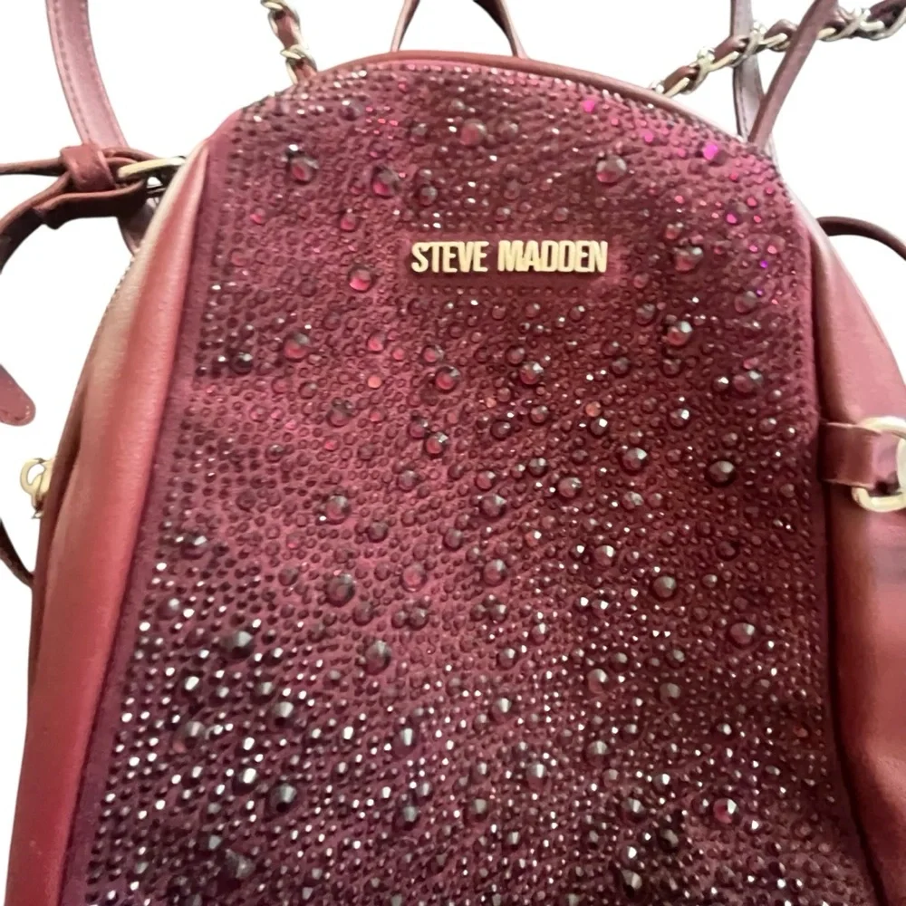 Steve Madden Embellished Rhinestone Mini Backpack - Picture 2 of 5